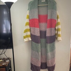 By Together Multicolor patchwork Striped knit Cardigan duster
Y2k boho S